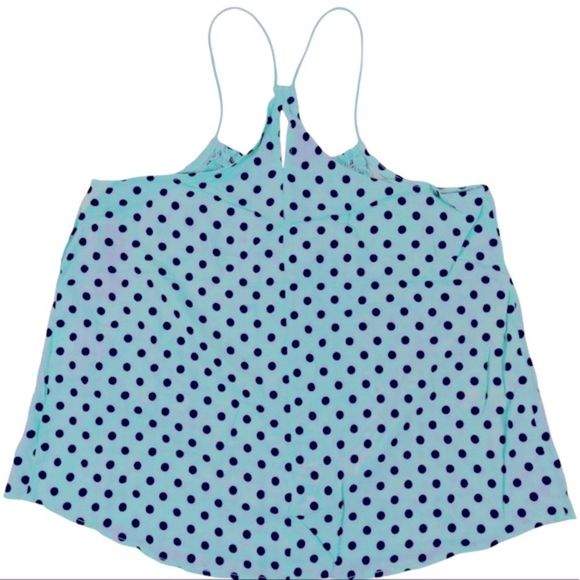 4/$32 No Boundaries size medium teal/light blue top black polka dots keyhole NWT - Picture 10 of 16
